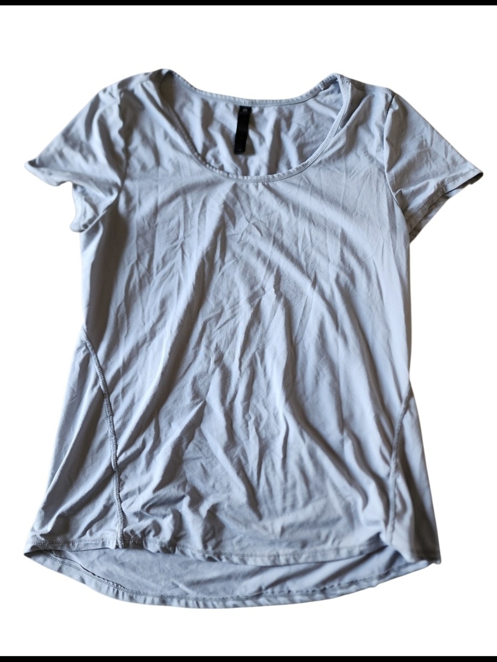 90 Degree By Reflex Light Gray Scoop Neck Short Sleeve Tee